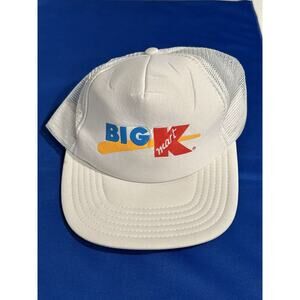 Vintage Big K KMart Cap Trucker Snapback Hat White Foam Mesh